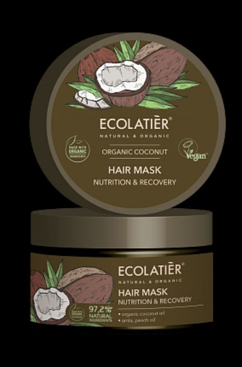 Obrázok z Maska na vlasy Kokos - vyživuje a regeneruje vlasy - EcoLatier Organic - 250ml