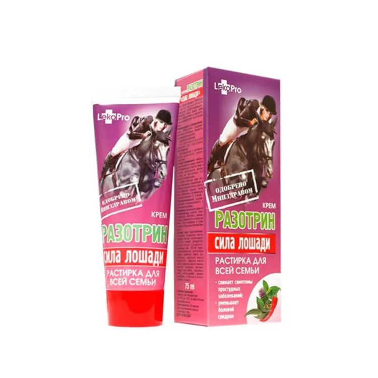 Obrázok z KONSKÁ SILA krém RAZOTRIN - na bolesti hrdla, prechladnutie - 75 ml - LekoPro