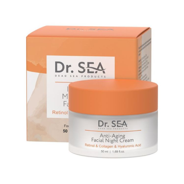 Obrázok z Anti-aging nočný krém na tvár s retinolom, kolagénom a kyselinou hyalurónovou - 50ml - Dr. Sea