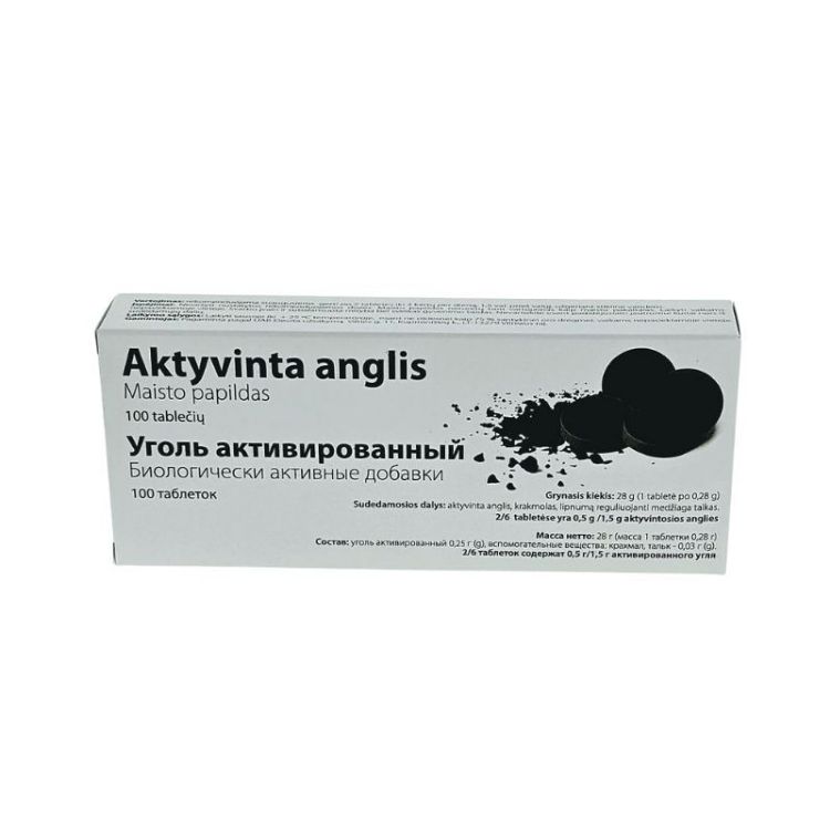 Obrázok z HealthNA Aktívne uhlie - doplnok stravy  - 100 tabliet x 0,28 g - OLYMP