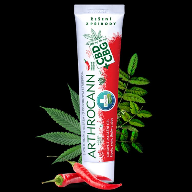 Obrázok z ARTHROCANN hrejivý konopný masážny gél CBD + CBG s koloidným striebrom - 75 ml - Annabis