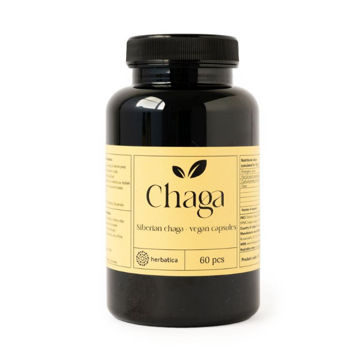 Obrázok z Čaga sibírska - 60 vegánskych kapsúl (300mg/ kapsula) - Herbatica