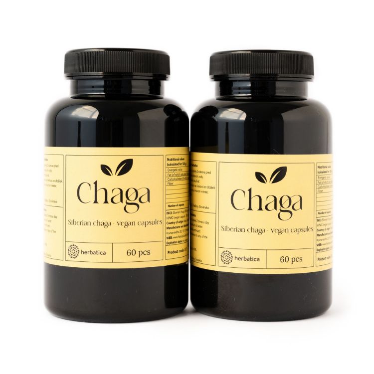 Obrázok z Zvýhodnený set: 2 x Sibírska čaga - 60 vegánskych kapsúl (300mg/ kapsula) - Herbatica