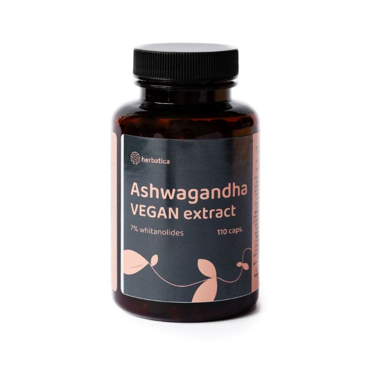 Obrázok z Ashwagandha vegánske kapsuly - 7% extrakt whitanolidov - 110 kapsúl - Herbatica