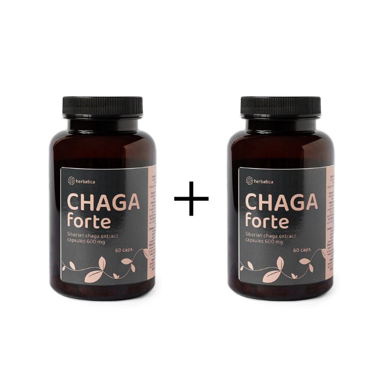 Obrázok z Zvýhodnený set: 2 x Čaga sibírska FORTE - 60 vegánskych kapsúl (600mg/ kapsula) - Herbatica
