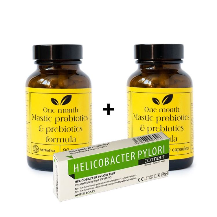 Obrázok z Set na podporu trávenia: 2x Masticha PROBIOTICS & PREBIOTICS + test na helikobaktera - Herbatica