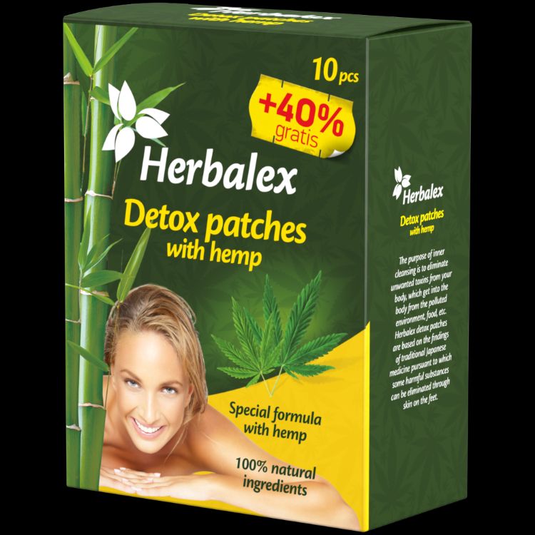 Obrázok z Herbamedicus GmbH Herbalex – Detoxikačné náplasti s konope 14 ks - Green idea