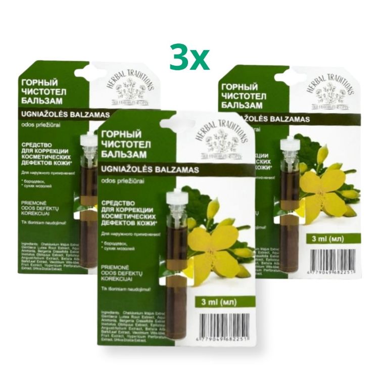 Obrázok z Zvýhodnený set: 3x Horský lastovičník "čistoteľ" - elixír na bradavice - 3 ml - Herbal Traditions