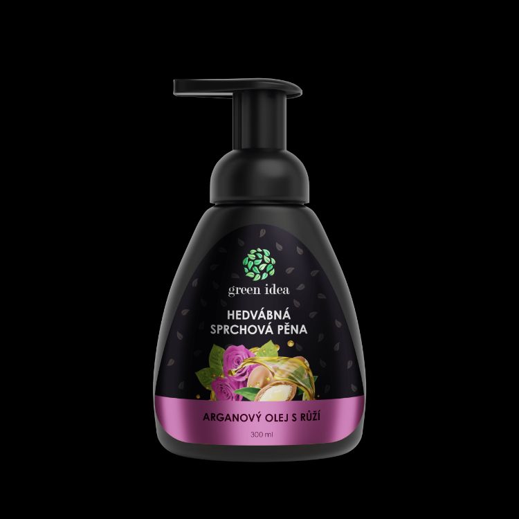 Obrázok z Hodvábna sprchová pena – arganový olej s ružou 300 ml – Green idea