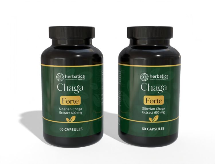 Obrázok z Zvýhodnený set: 2 x Čaga sibírska FORTE - 60 vegánskych kapsúl (600mg/ kapsula) - Herbatica