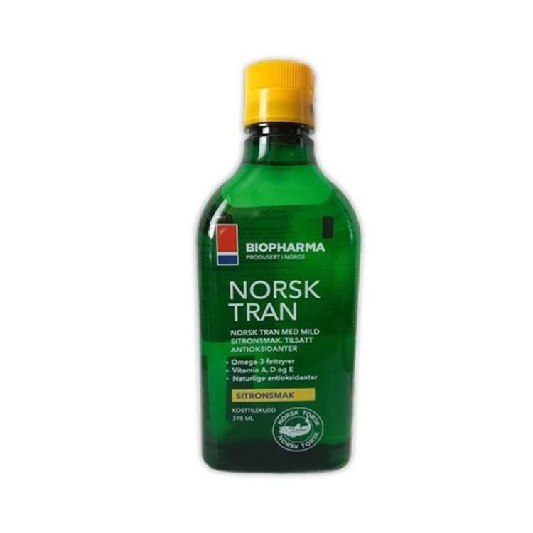 Obrázok z Nórsky rybí olej s prírodnou citrónovou príchuťou - Norsk Tran - Biopharma Objem: 375 ml