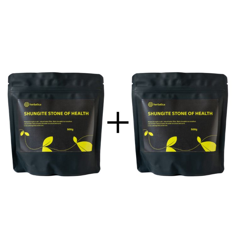 Obrázok z Zvýhodnený set: 2 x Minerál šungit drť - prírodný filter vody 500g - Herbatica
