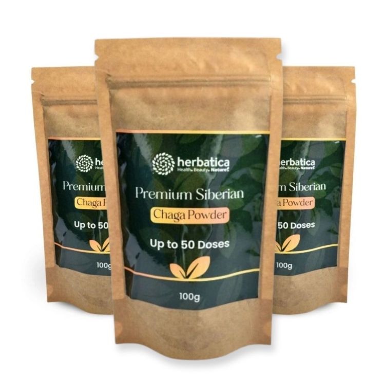 Obrázok z Zvýhodnený set: 3x Prémiová čaga sibírska 100% prášok - 100g - Herbatica