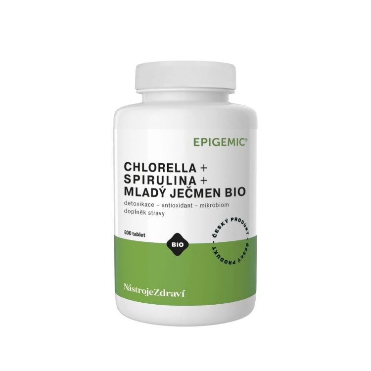 Obrázok z Chlorella+Spirulina+Mladý Ječmen BIO - 800 tabliet - Epigemic®