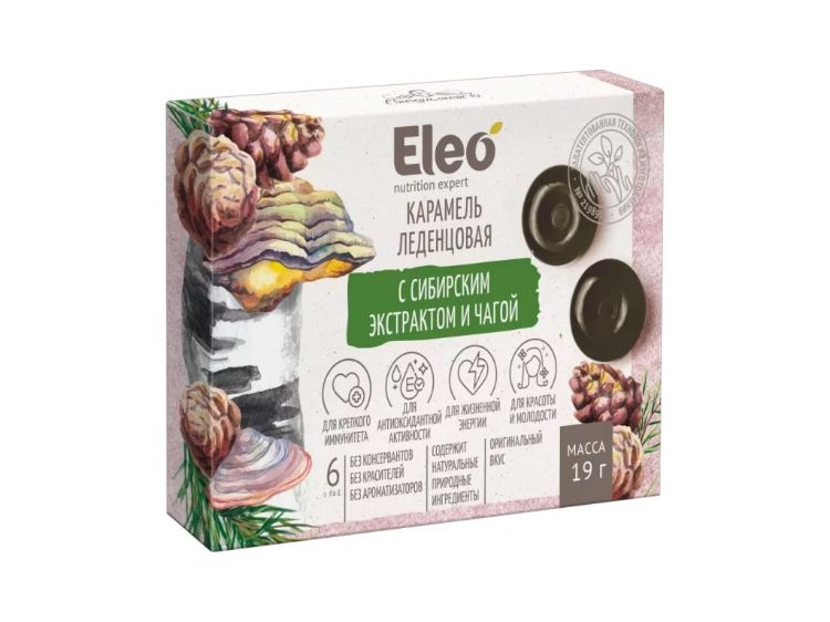 Obrázok z Karamelové cukríky so sibírskym extraktom a čagou - 6ks/19g - ELEO