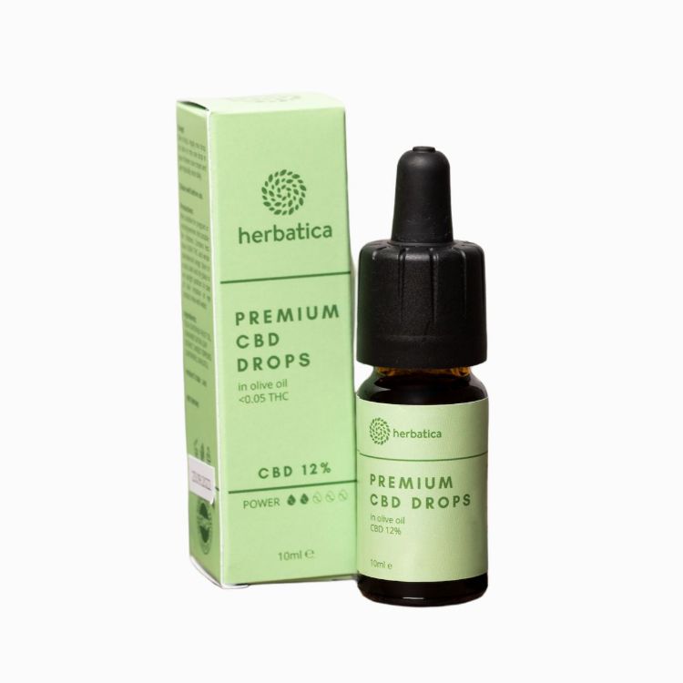 Obrázok z CBD kvapky 12% PREMIUM s olivovým olejom - Herbatica - 10 ml