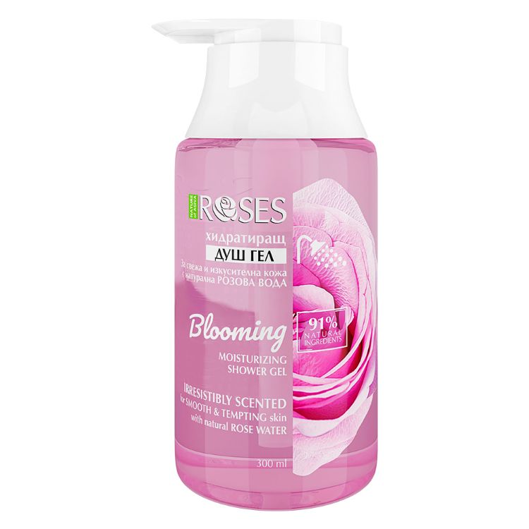 Obrázok z BLOOMING Hydratačný prírodný sprchový gél s ružovou vodou 300 ml - NATURE OF AGIVA