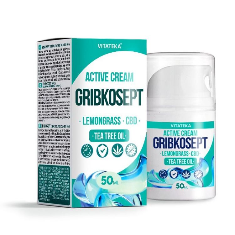 Obrázok z Gribkosept krém s citrónovou trávou, CBD a tea tree olejom - 50 ml - Vitateka