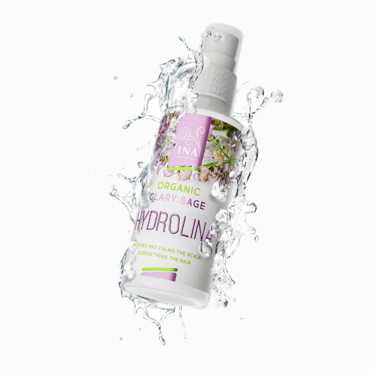 Obrázok z HYDROLINA - organická voda zo šalvie na lupiny a svrbenie pokožky hlavy - 150 ml - INA Essentials