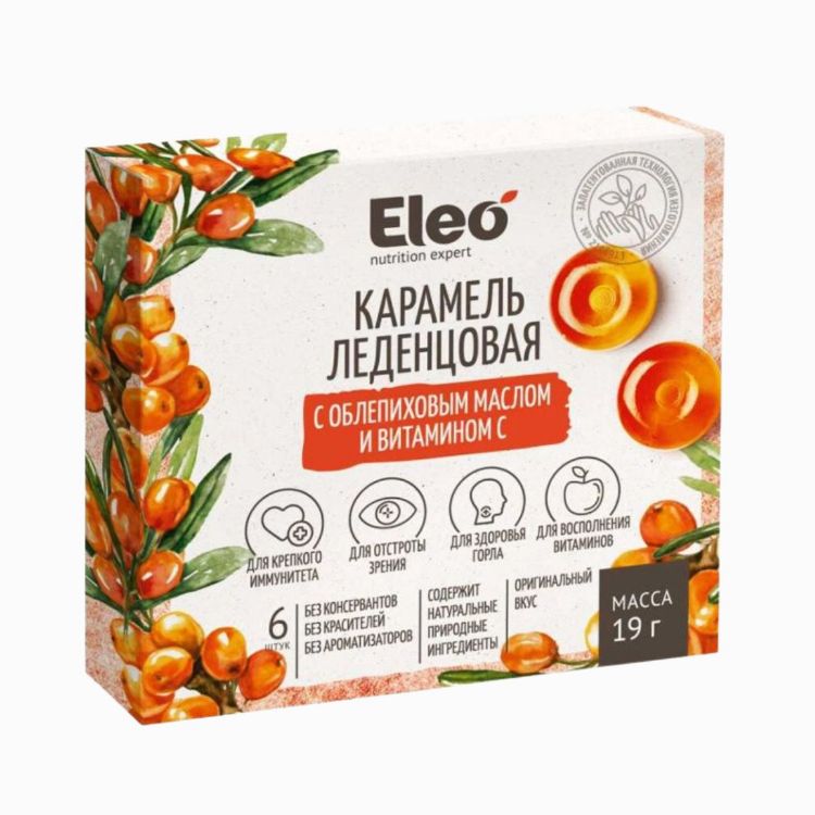 Obrázok z Karamelové cukríky s rakytníkovým olejom a vitamínom C - 6ks/19g - ELEO