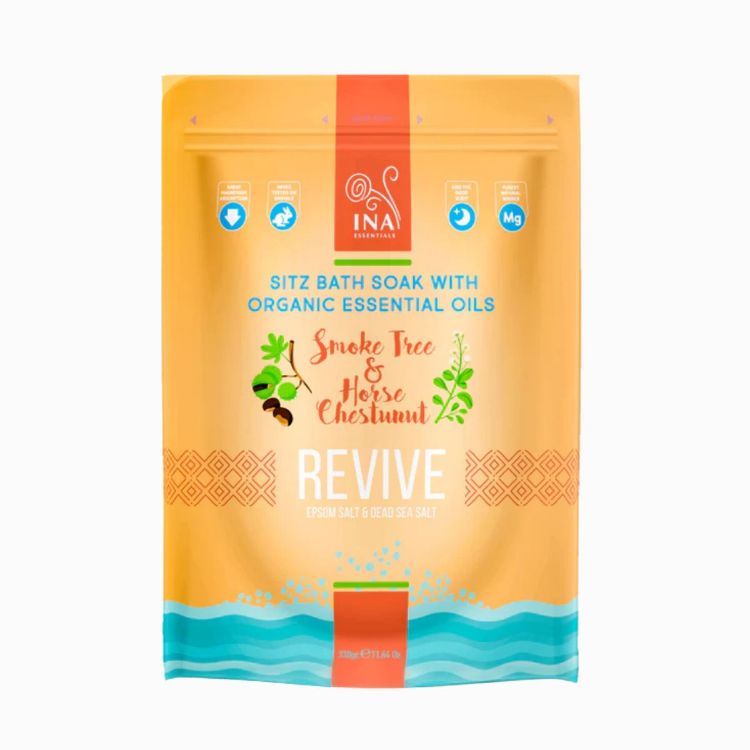 Obrázok z Revive - kúpeľová soľ s pagaštanom konským a škumpovým olejom - kŕčové žily a popôrodná starostlivosť - 330 g - INA Essentials