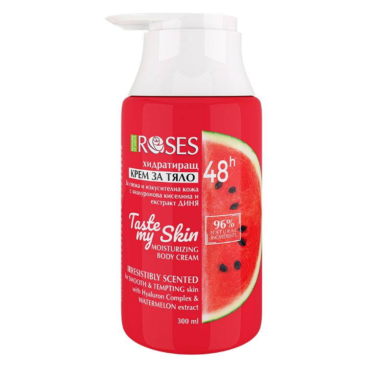 Obrázok z TASTE MY SKIN hydratačný telový krém 48h s kyselinou hyaluronóvou a extraktom z melóna 300ml - NATURE OF AGIVA