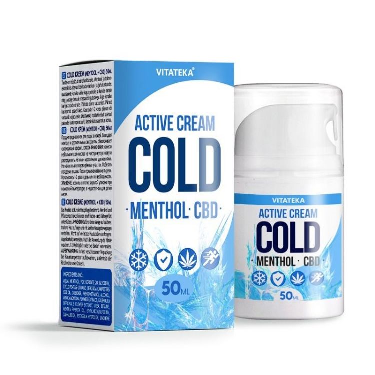 Obrázok z Upokojujúci chladivý krém s mentolom a CBD – 50 ml – Vitateka