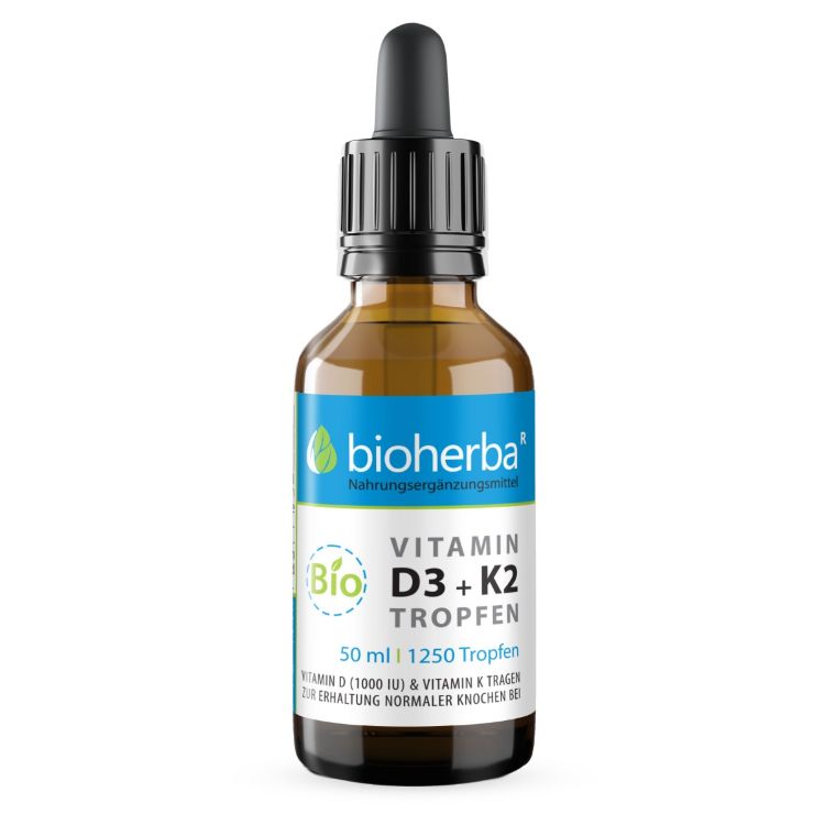 Obrázok z Vitamín D3 + K2 kvapky BIO - 50 ml - Bioherba