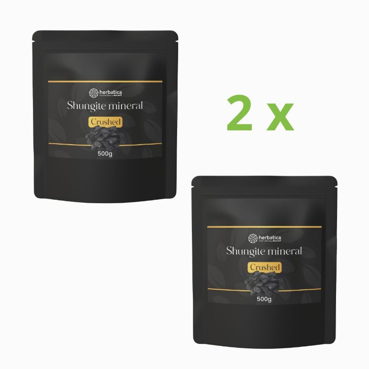 Obrázok z Zvýhodnený set: 2 x Minerál šungit drť - prírodný filter vody 500g - Herbatica