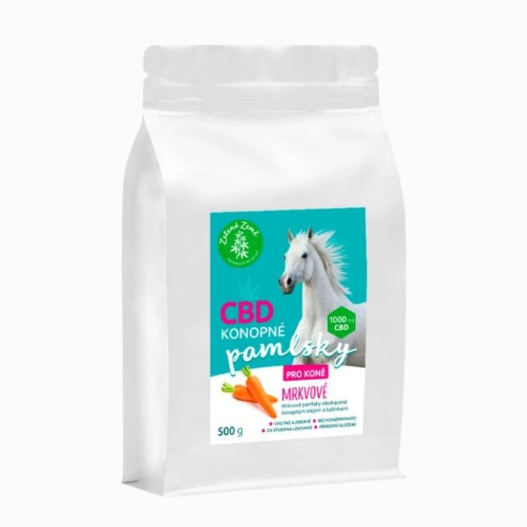 Obrázok z Konopné maškrty pre kone – príchuť mrkva - 500 g - Zelená Země