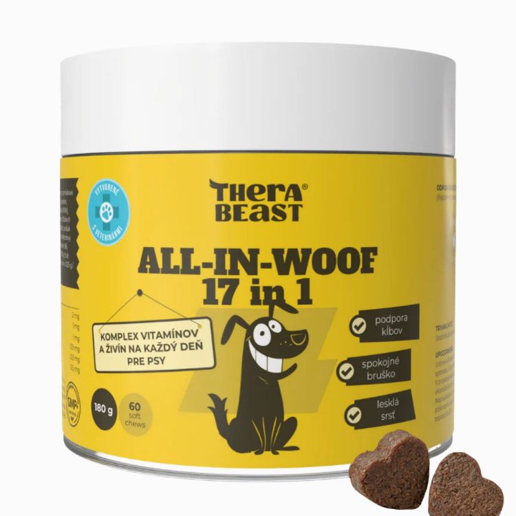 Obrázok z All-In-Woof 17 in 1 – komplex vitamínov, probiotík a živín pre psov – 60 ks – Therabeast