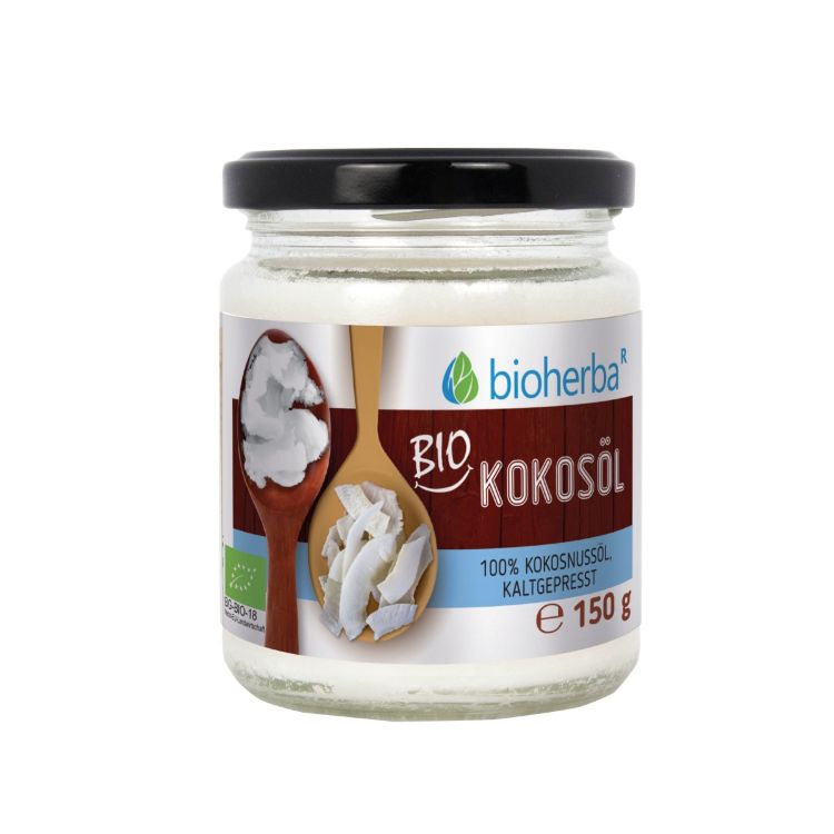 Obrázok z 100 % bio kokosový olej za studena lisovaný – 150 g – Bioherba