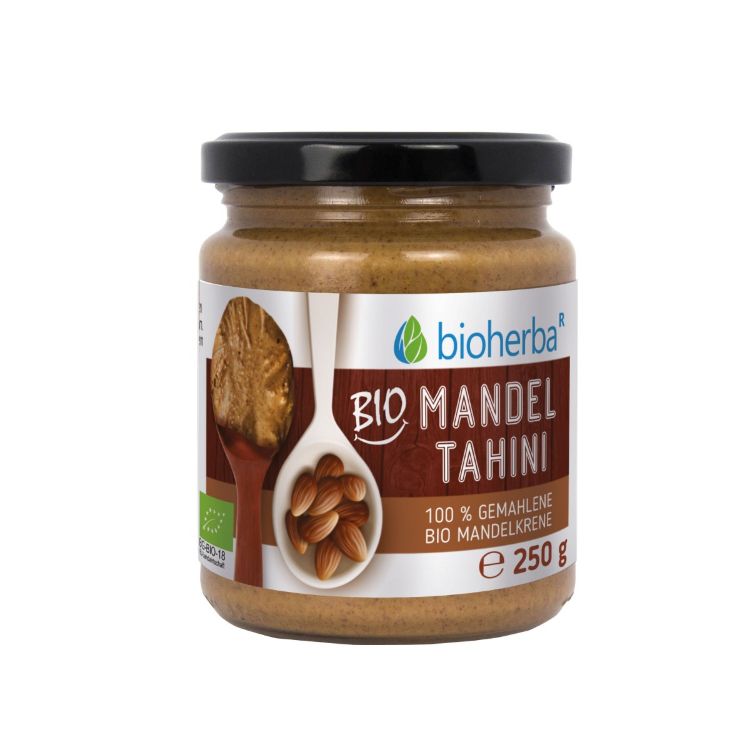 Obrázok z 100 % bio mandľové tahini z mletých bio mandľových jadier – 250 g – Bioherba
