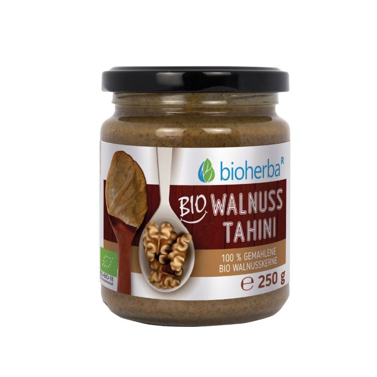 Obrázok z 100 % bio orechové tahini z mletých bio vlašských orechov – 250 g – Bioherba