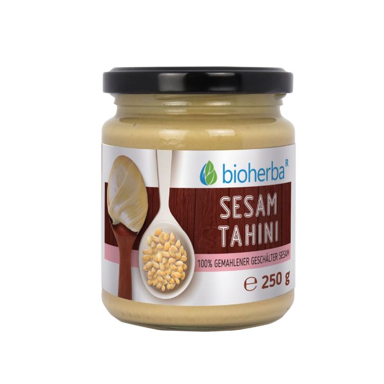 Obrázok z 100 % sezamové tahini z mletého lúpaného sezamu – 250 g – Bioherba