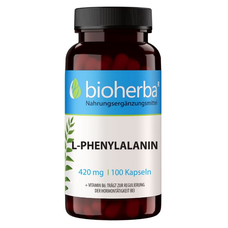 Obrázok z L-fenylalanín 420 mg – 100 kapsúl – Bioherba