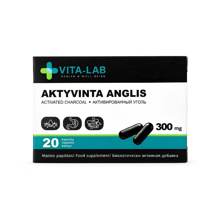 Obrázok z Aktívne uhlie 300 mg – 20 kapsúl – VITA-LAB