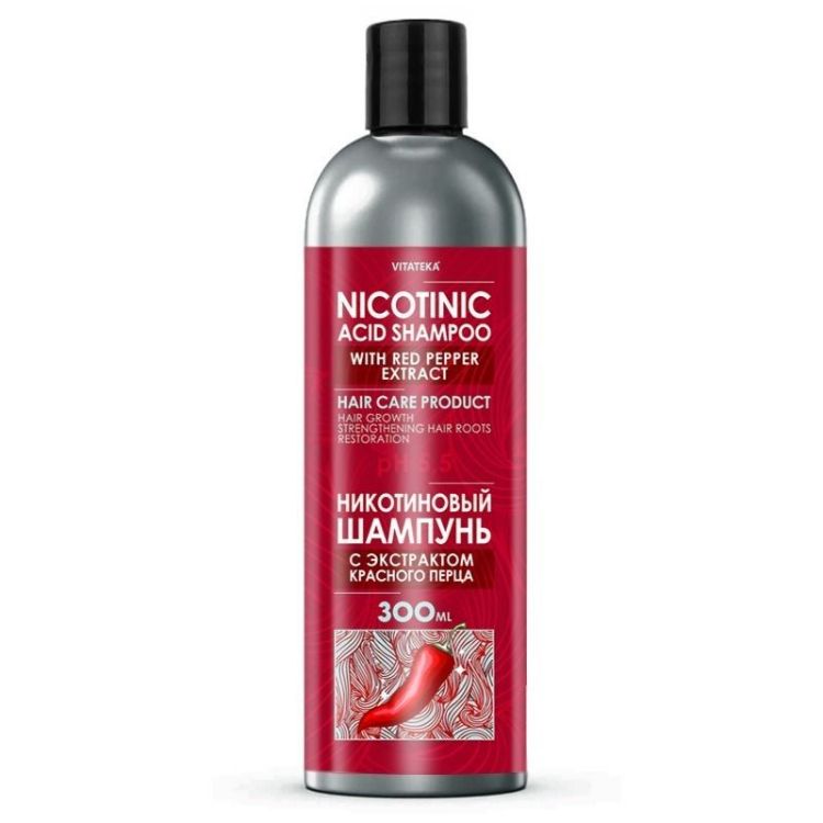 Obrázok z Šampón s kyselinou nikotínovou a extraktom z červenej papriky – 300 ml – Vitateka