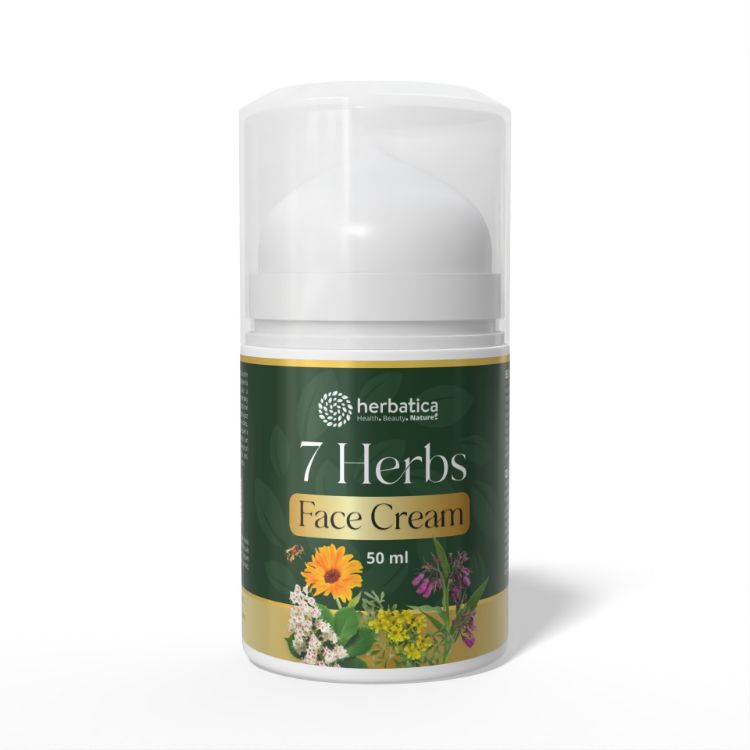 Obrázok z 7 Herbs Face Cream – anti-age bylinný krém s kozím kolostrom a 7 bylinami – 50 ml - Herbatica