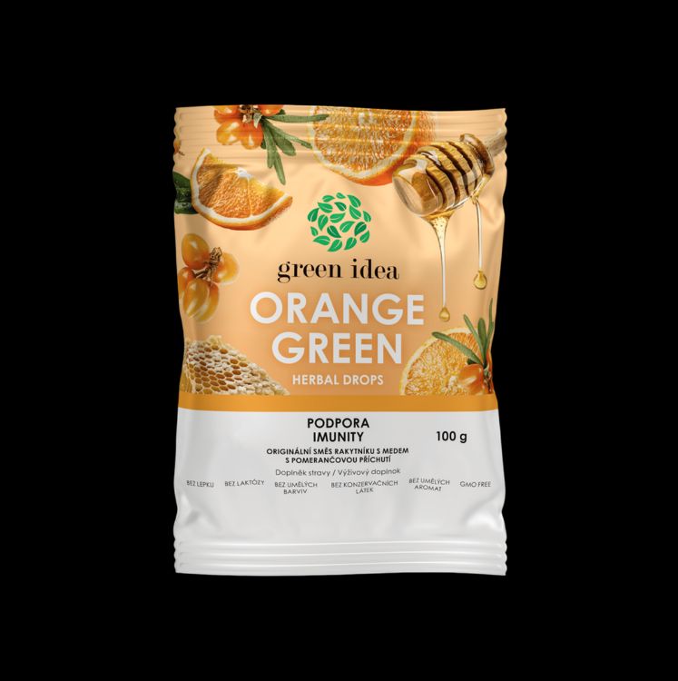 Obrázok z Orange green – bylinné cukríky 100 g – Green idea