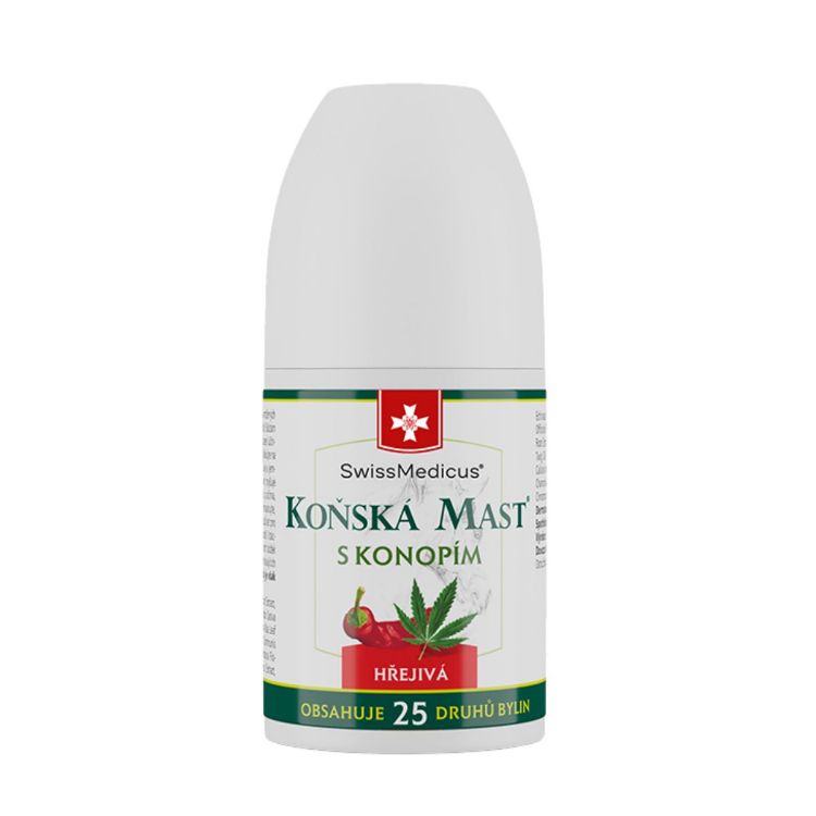 Obrázok z Konská masť s konope hrejivá ROLL-ON - 90 ml - SwissMedicus
