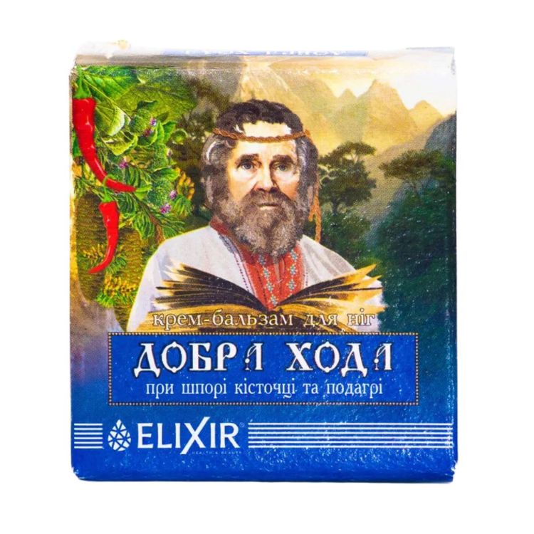 Obrázok z Krémový balzam "Dobrá chôdza" na pätné ostrohy, dnu a halluxy - 10 ml - Elixir
