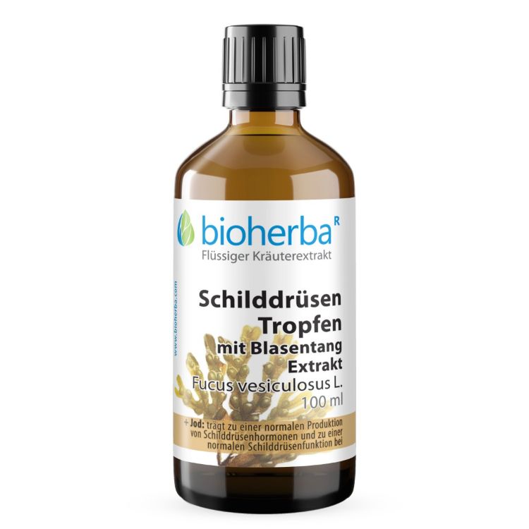 Obrázok z Kvapky na štítnu žľazu s extraktom morskej riasy  – tinktúra – 100 ml – Bioherba