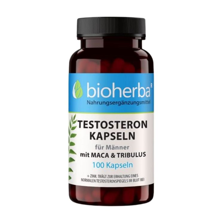 Obrázok z Testosterónové kapsuly pre mužov s macou a tribulusom - 100 kapsúl - Bioherba