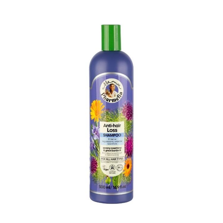 Obrázok z Šampón proti vypadávaniu vlasov s rozmarínom a lopúchom - 500 ml - Mama Pharmelia