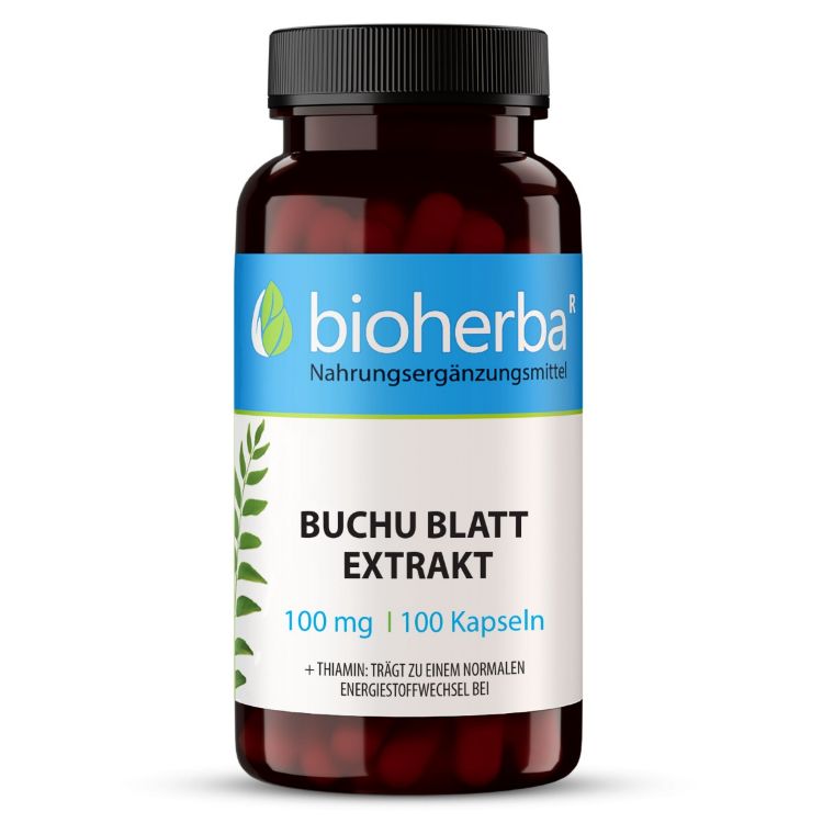 Obrázok z Extrakt z listov buchu 100 mg – 100 kapsúl – Bioherba
