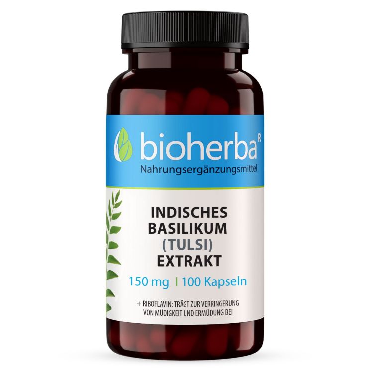 Obrázok z Indická bazalka (tulsi) extrakt 150 mg – 100 kapsúl – Bioherba