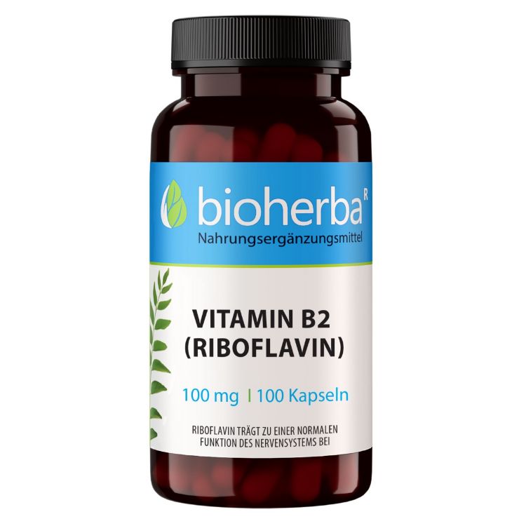 Obrázok z Vitamín B2 (Riboflavín) 100 mg – 100 kapsúl – Bioherba