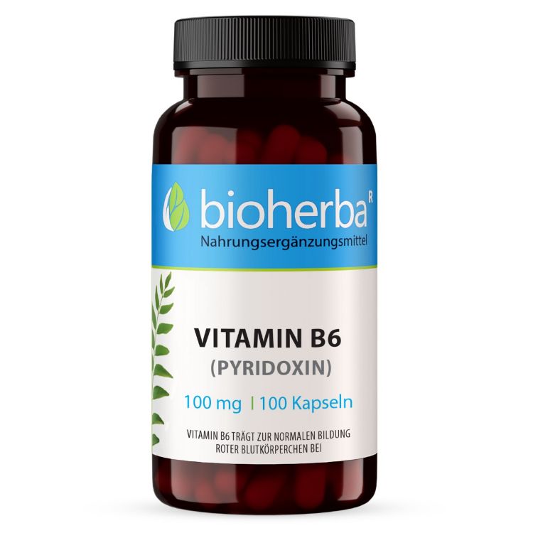 Obrázok z Vitamín B6 (Pyridoxín) 100 mg – 100 kapsúl – Bioherba