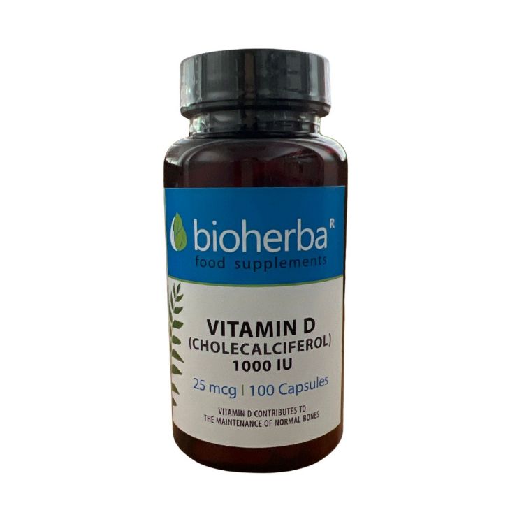 Obrázok z Vitamín D 25 mcg – 100 kapsúl – Bioherba